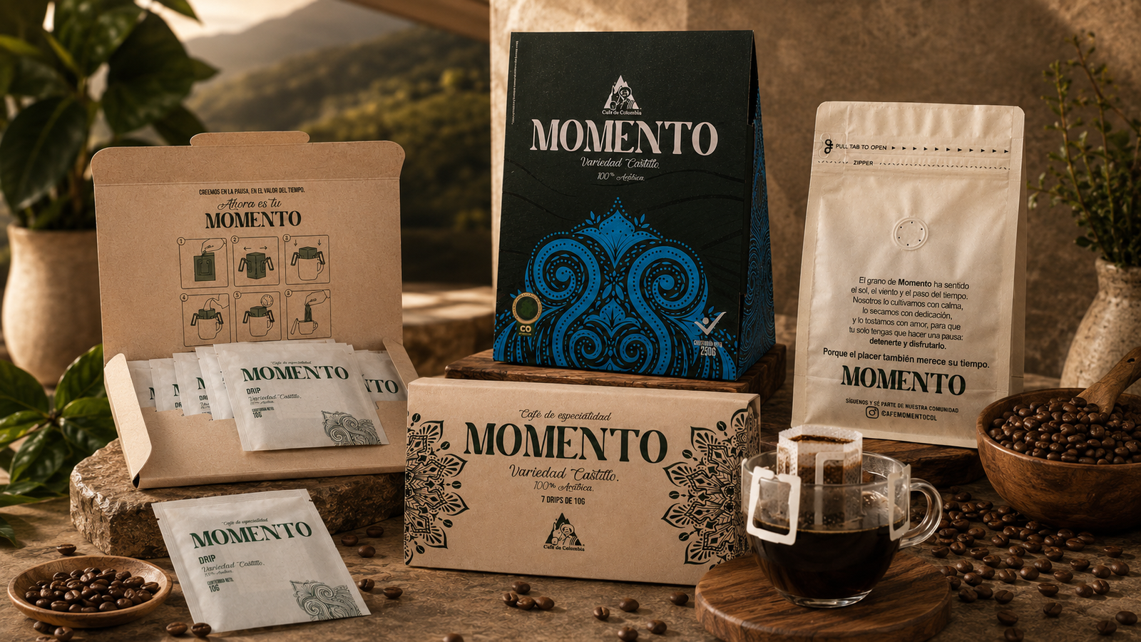 Manos de caficultores sosteniendo cerezas de café recién recolectadas